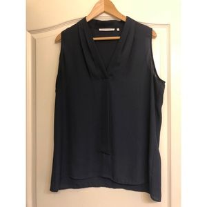Navy Sleeveless Blouse